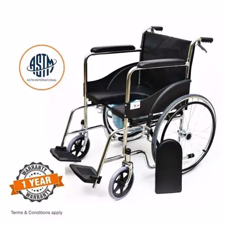 Medemove Wheelchair with U-Cut Commode