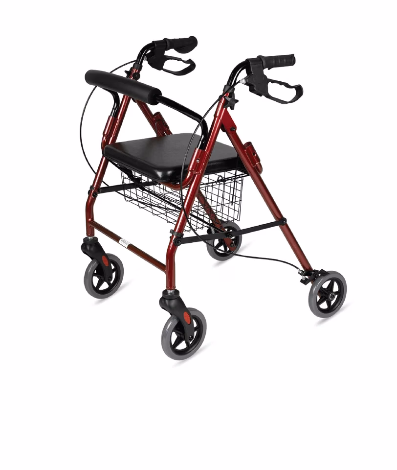Vissco Dura Rollator Walker with Seat & Basket