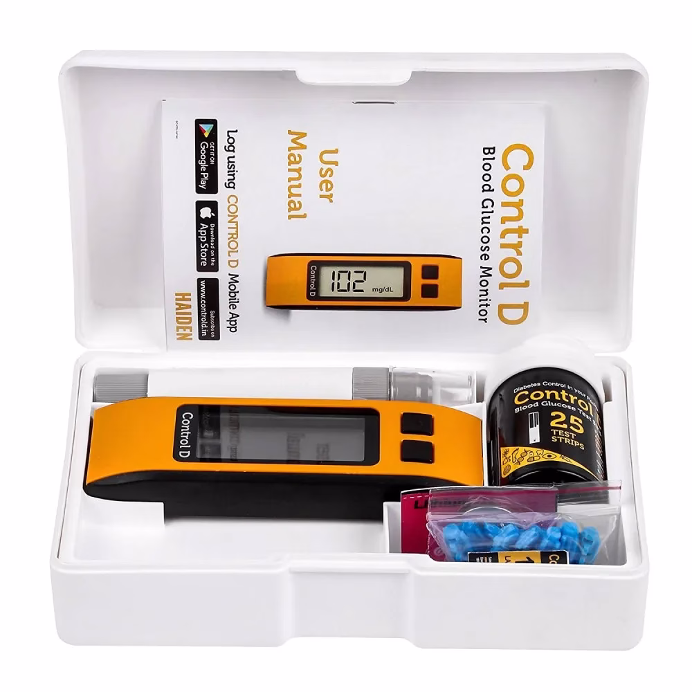 Control D Digital Blood Glucose Monitor with 25 Test Strips